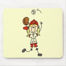Girl Catching Baseball T-shirts and Gifts Mouse Pad