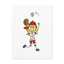 Girl Catching Baseball T-shirts and Gifts Post Card