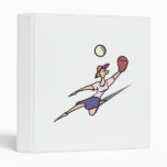 girl catching softball 3 ring binders