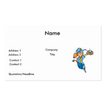 girl catching softball cartoon graphic business card templates