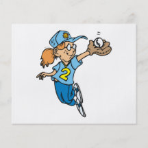 girl catching softball cartoon graphic full color flyer