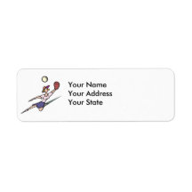 girl catching softball return address labels