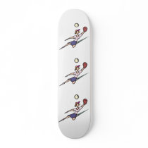 girl catching softball custom skateboard