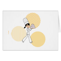 Girl Chef Print Greeting Cards