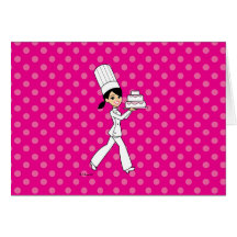 Girl Chef Print Greeting Cards