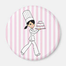 Girl Chef Print Magnets