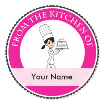 Girl Chef Print Stickers