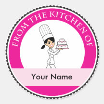 Girl Chef Print Stickers