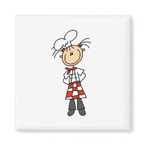 Girl Chef Stick Figure Magnets