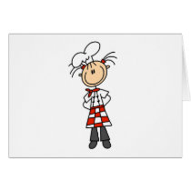 Girl Chef Stick Figure Tshirts and Gifts Card