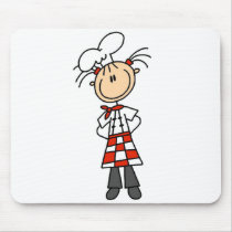 Girl Chef Stick Figure Tshirts and Gifts Mousepads