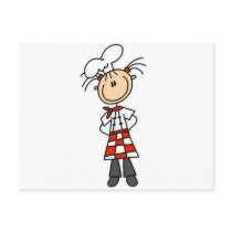 Girl Chef Stick Figure Tshirts and Gifts Post Cards