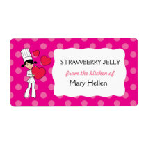 Girl Chef Theme Labels for Jar or