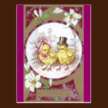 Girl Chick, Boy Chick & Easter Lilies postcards
