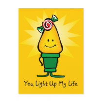 Girl Christmas Light Custom Postcard
