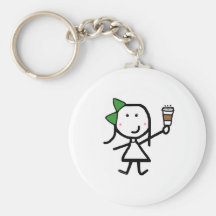 Girl & Coffee Key Chains