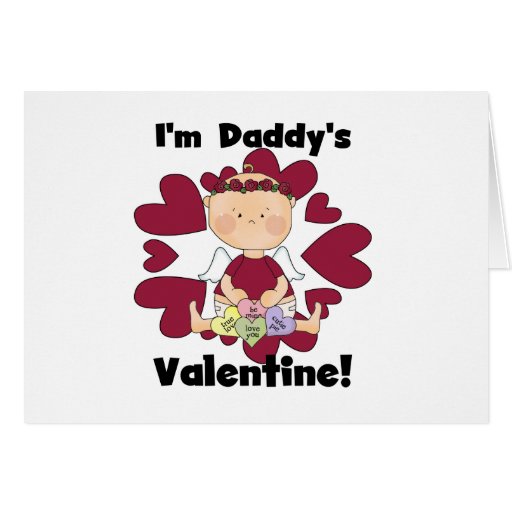 Girl Cupid Daddy's Valentine Tshirts Greeting Card