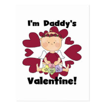 Girl Cupid Daddy's Valentine Tshirts Postcard