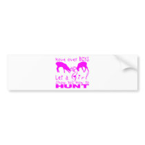 GIRL DEER HUNTING BUMPER STICKER