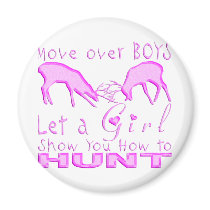 GIRL DEER HUNTING FRIDGE MAGNET