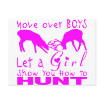 GIRL DEER HUNTING POST CARD