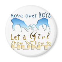 GIRL DEER HUNTINGg Refrigerator Magnet