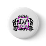 Girl Dj Crest Pins