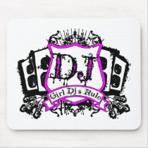 Girl Dj Crest Mouse Mats