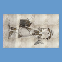 Girl drawing stickers
