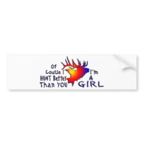 GIRL ELK HUNTING BUMPER STICKER