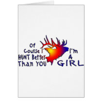GIRL ELK HUNTING CARD