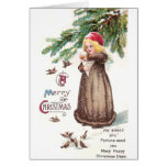 Girl Feeding Birds in the Snow Greeting Card