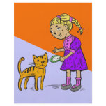 Girl Feeding Cat Custom Flyer
