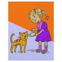 Girl Feeding Cat Custom Flyer