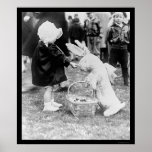 Girl Feeding the Easter Bunny 1929 Posters
