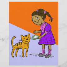 Girl Feeds Cat Flyer
