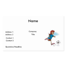 girl female playing soccer graphic business card template
