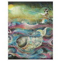 Girl Fishing at Night Custom Flyer