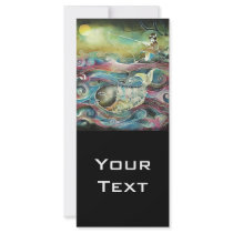 Girl Fishing at Night Rack Card Design