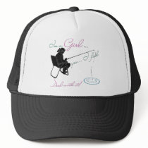 Girl Fishing Deal with it Fishing Gear Mesh Hat