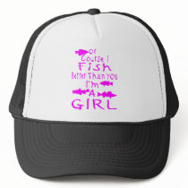 GIRL FISHING TRUCKER HATS