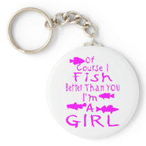 GIRL FISHING KEY CHAIN