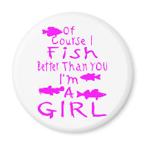 GIRL FISHING REFRIGERATOR MAGNETS