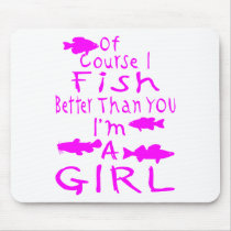 GIRL FISHING MOUSE PADS