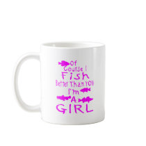 GIRL FISHING COFFEE MUGS