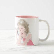 girl gabbing on the cell-phone coffee mug