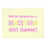 Girl Gamer Baby Shower Custom Announcement
