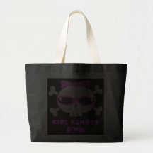 Girl Gamers pwn Skull With Shades Canvas Bags