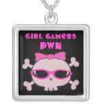 Girl Gamers pwn Skull With Sunglasses Jewelry