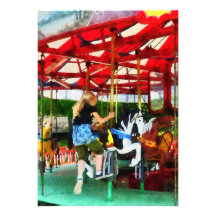 Girl Getting on Merry-Go-Round Announcement